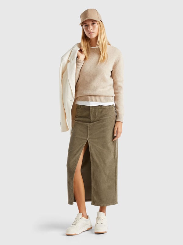 Long corduroy skirt Women
