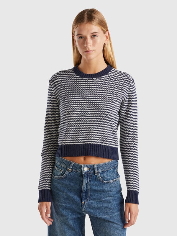 Cropped patterned sweater Women