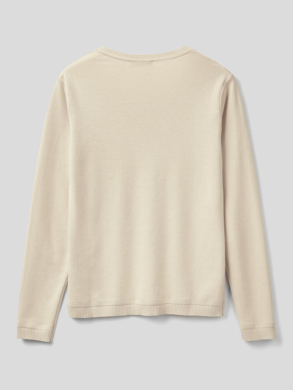 Crew neck sweater in pure cotton image number 2