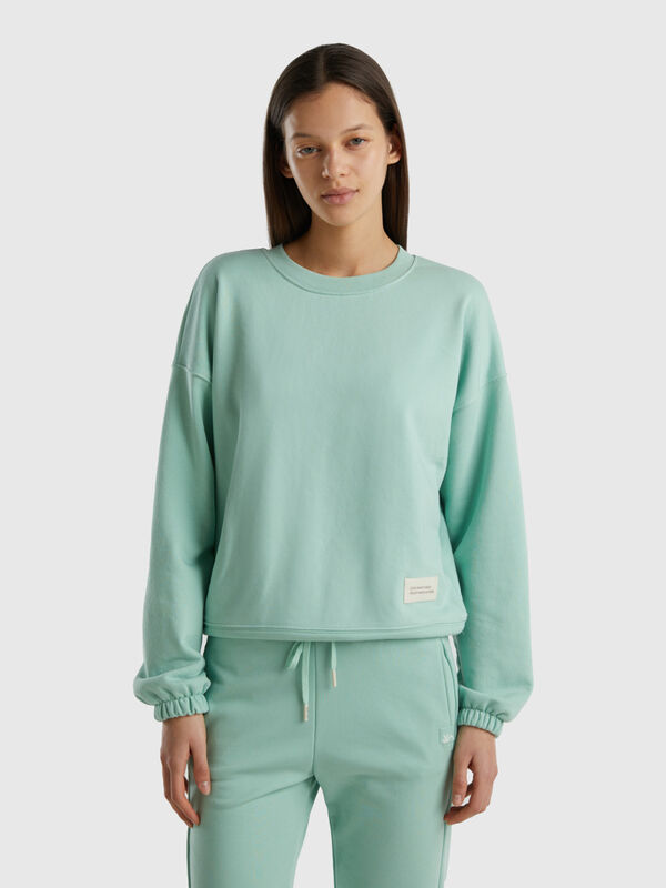 Crew neck sweatshirt in cotton blend Women