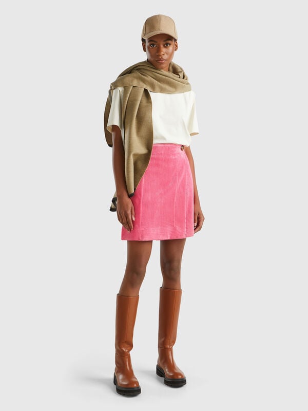 Wrap mini skirt in velvet Women