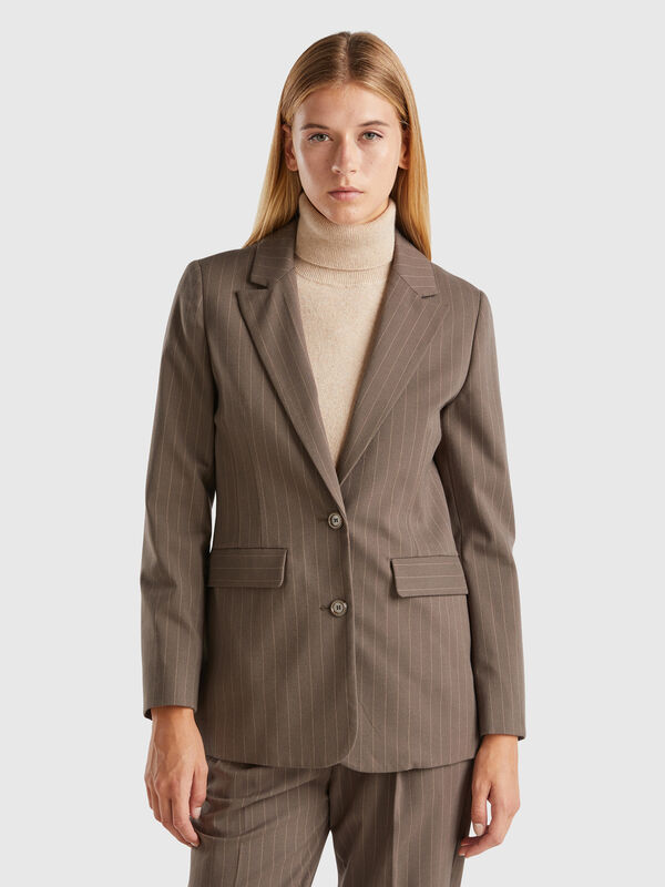 Pinstripe blazer in viscose blend Women