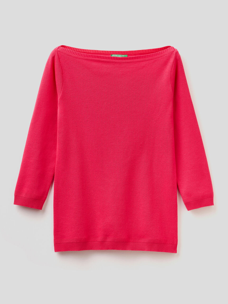 100% cotton boat neck sweater image number 1