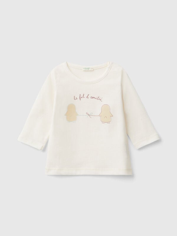 Long sleeve t-shirt in warm organic cotton New Born (0-18 months)