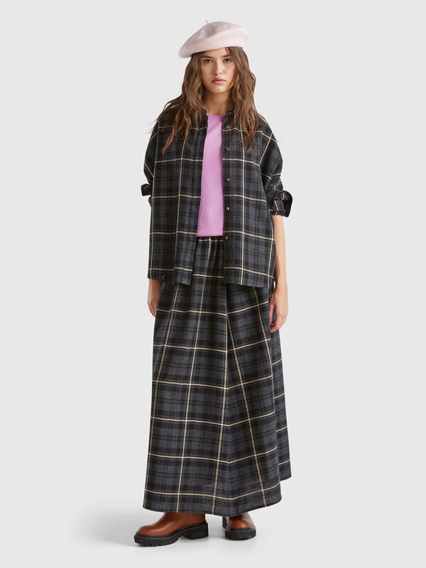Tartan check midi skirt Women