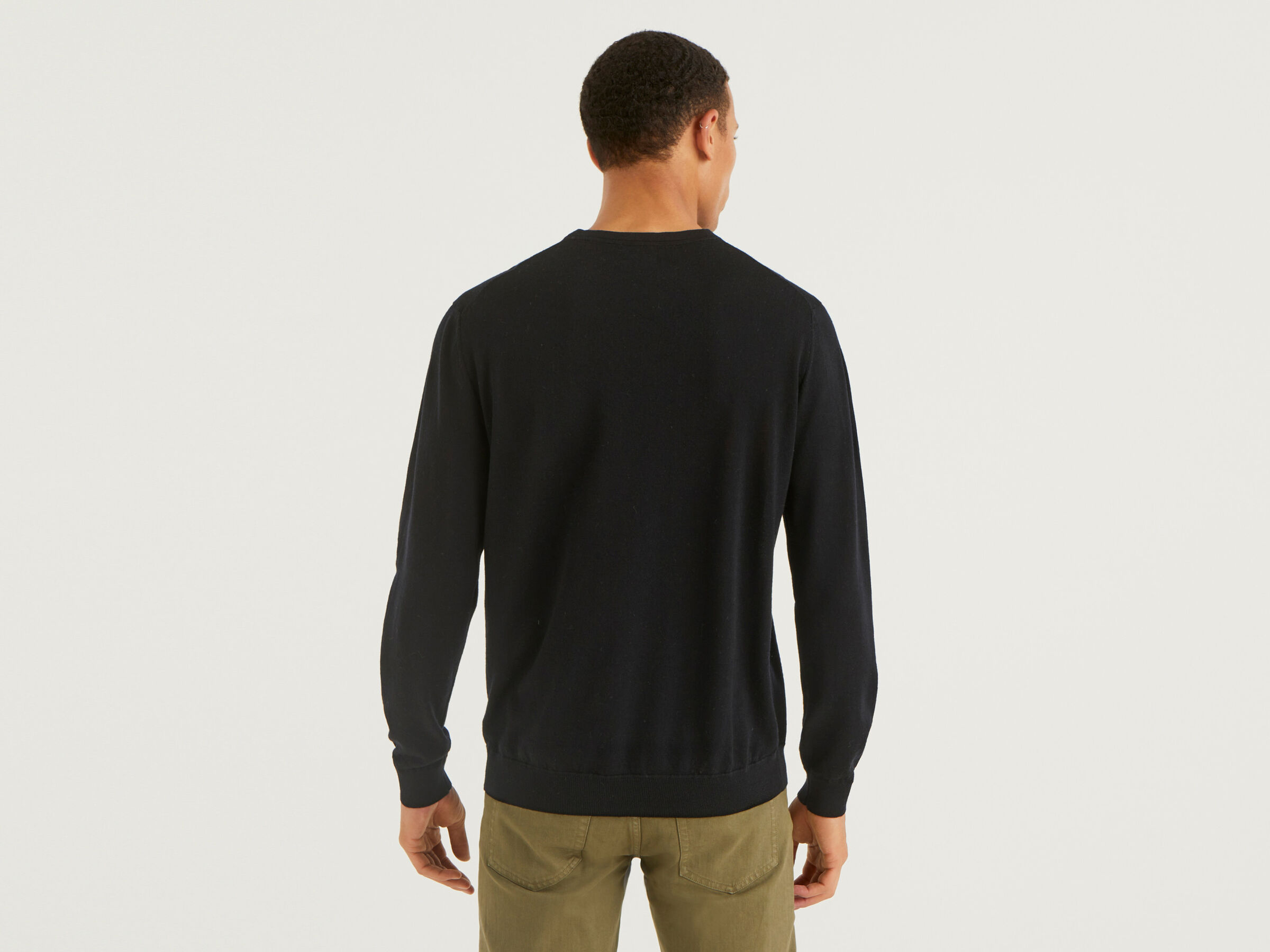 Crew neck sweater in pure virgin wool image number 2