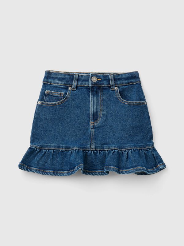 Denim miniskirt with frill Junior Girl
