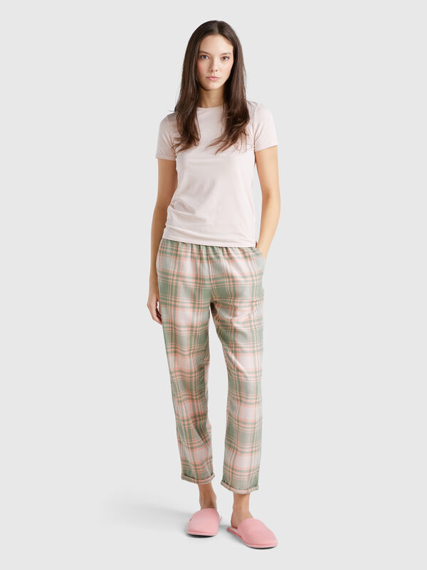 Flannel tartan trousers Women