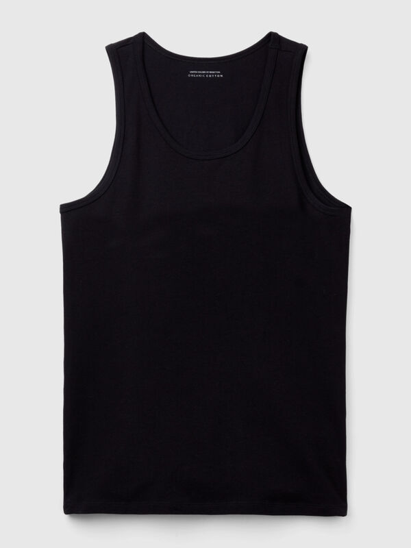 Tank top in organic stretch cotton Men