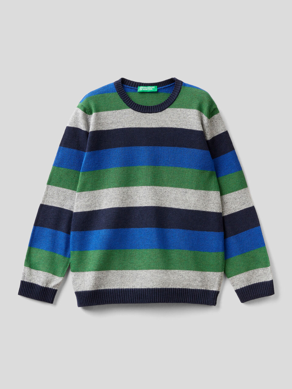 Striped sweater in wool blend image number 1