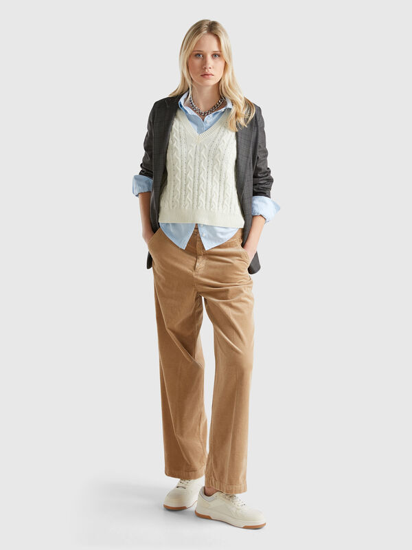 Wide velvet trousers Women