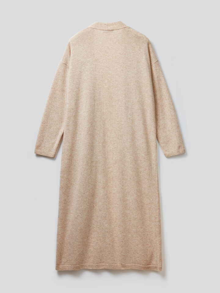 Long cardigan in wool blend image number 2