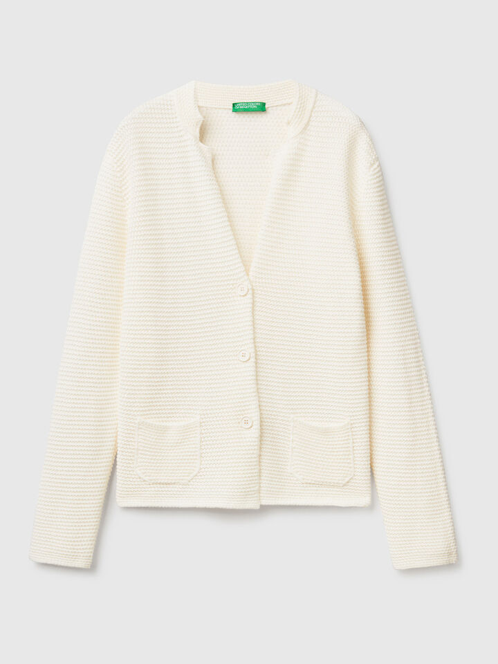 100% cotton knit jacket image number 1