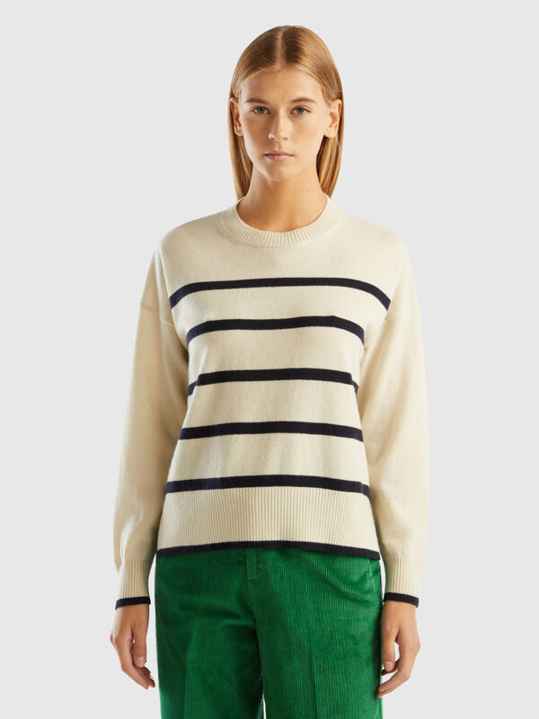 Striped sweater in pure cashmere Women