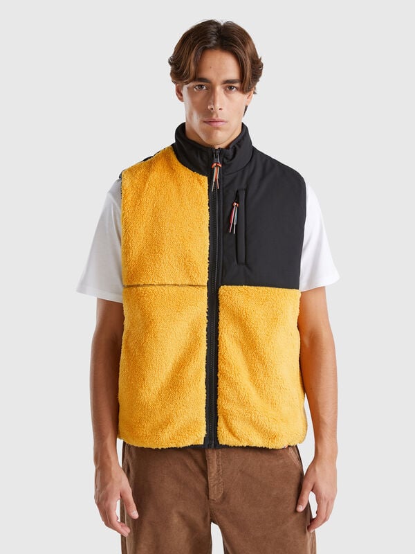 Faux fur vest in nylon Men