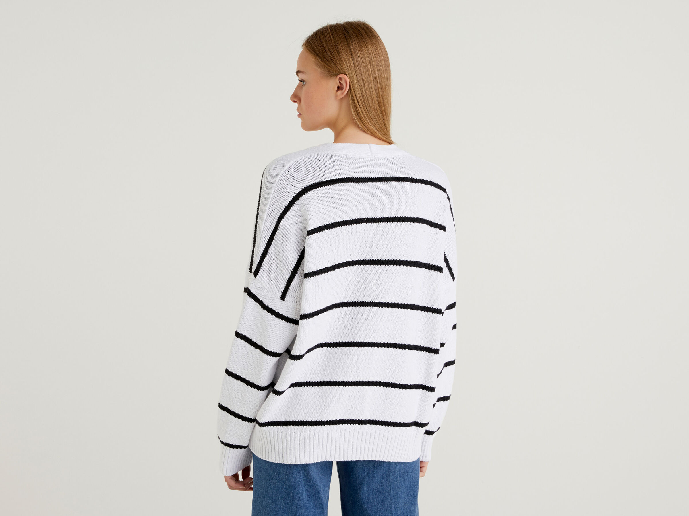 Striped cardigan with buttons image number 2