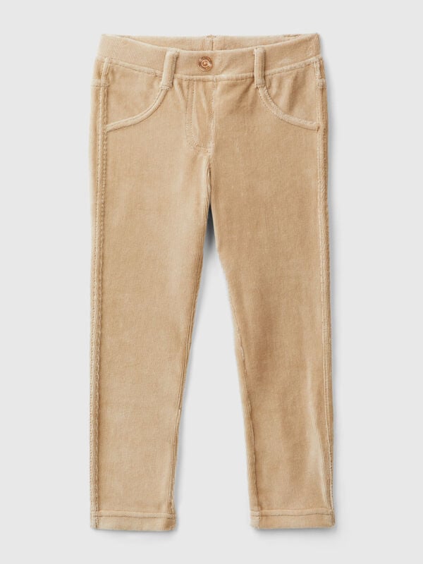 Ribbed chenille trousers Junior Girl