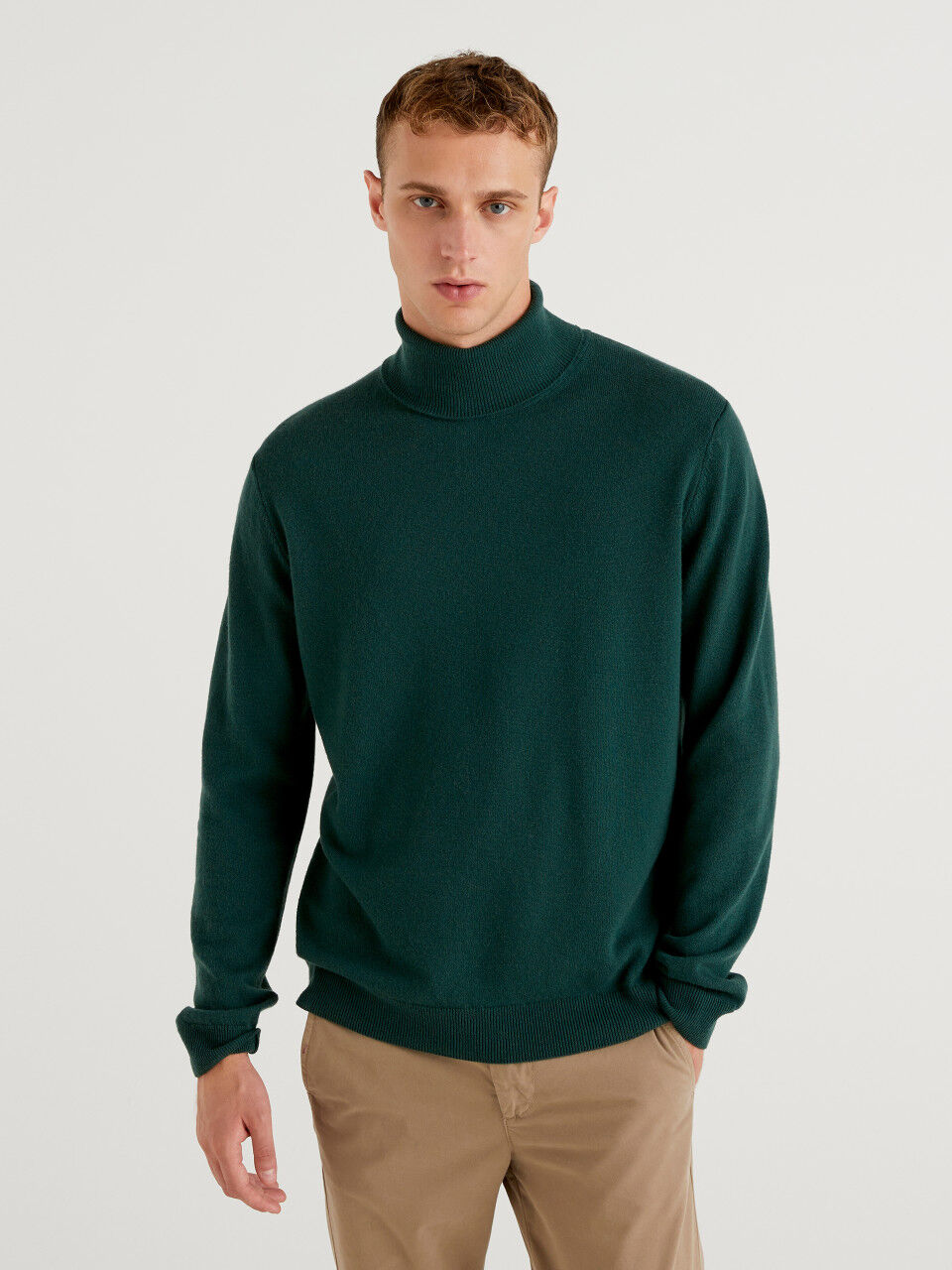 Green turtleneck sweater mens discount