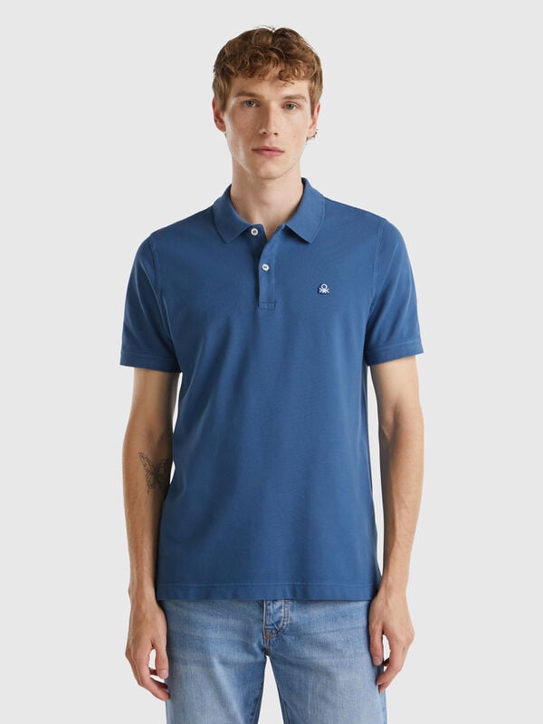 Air force blue slim fit polo Men