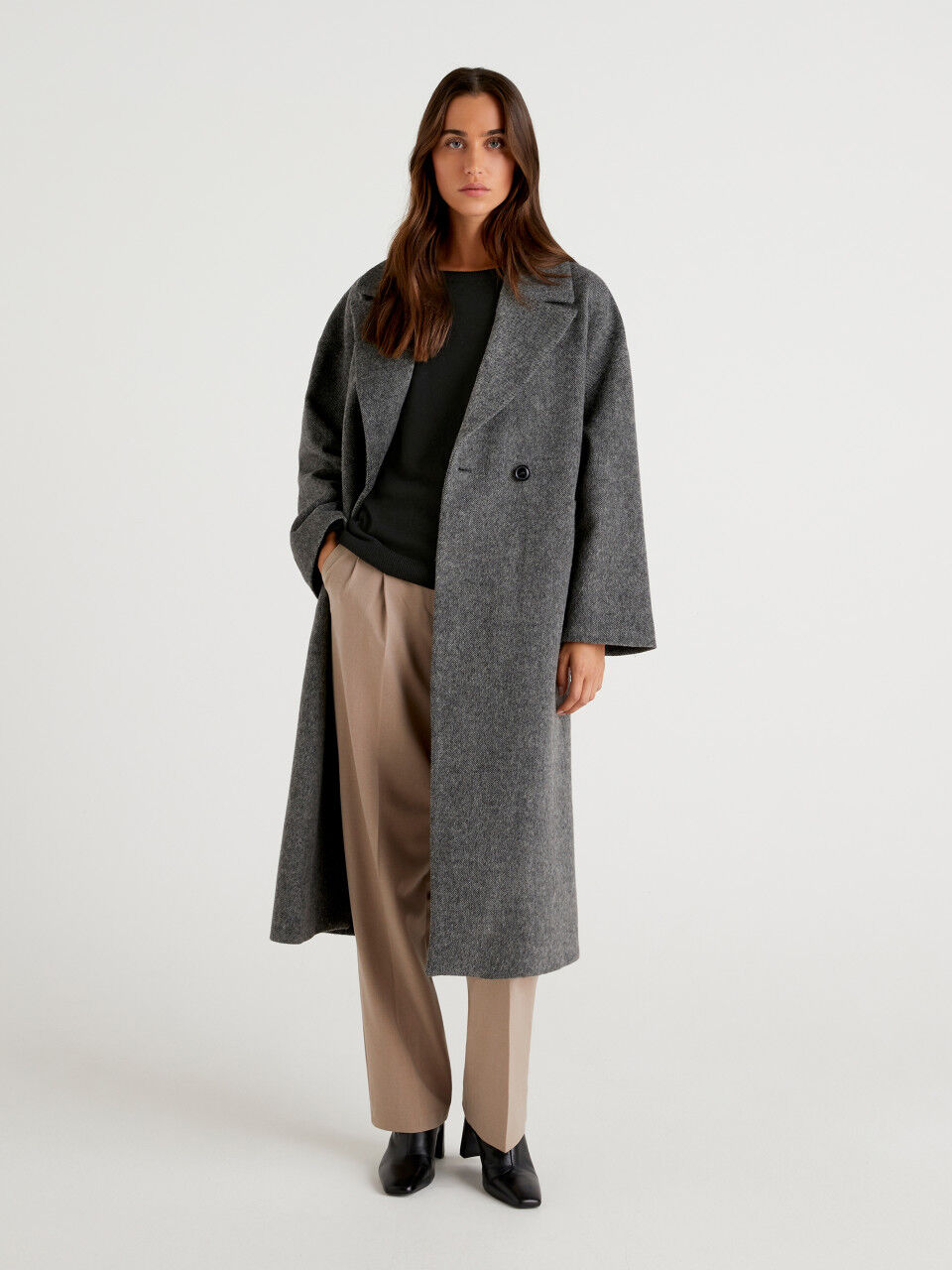 Classic tailored sales coat benetton
