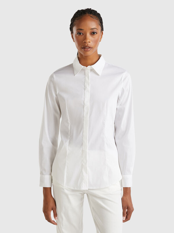 Shirt in stretch cotton blend Women