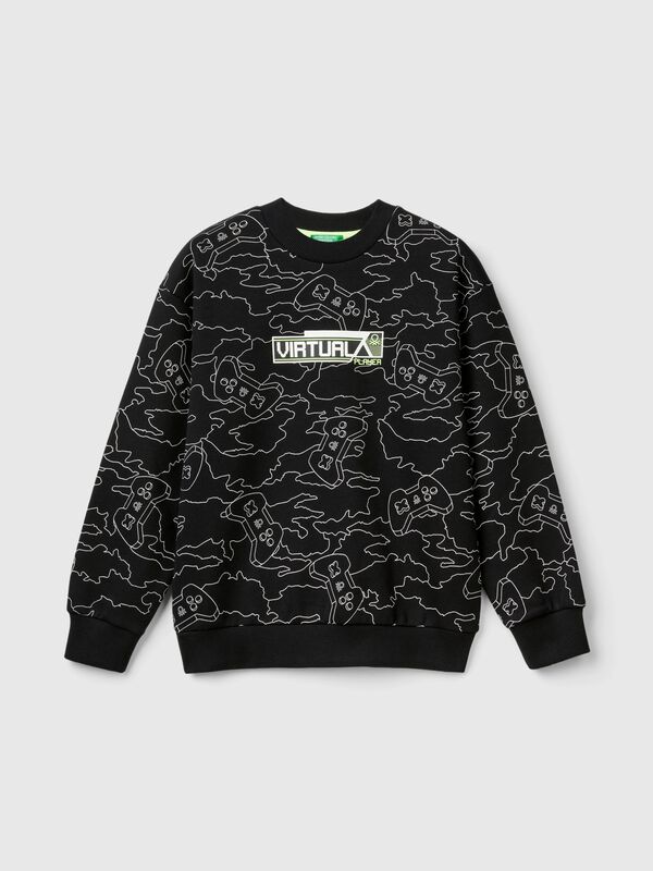 Gamer sweatshirt with rubbery print Junior Boy