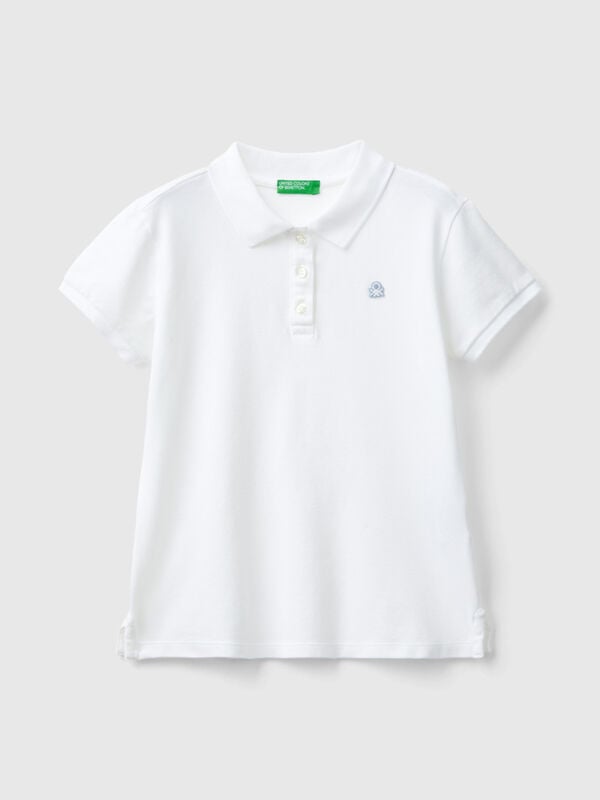 Short sleeve polo in organic cotton Junior Girl