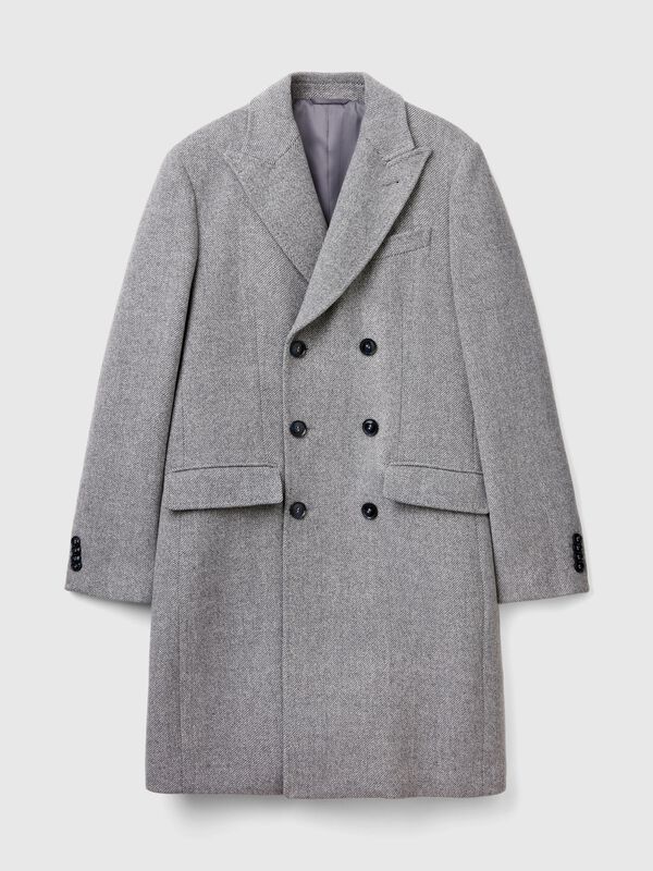 Double-breasted coat in wool blend Men