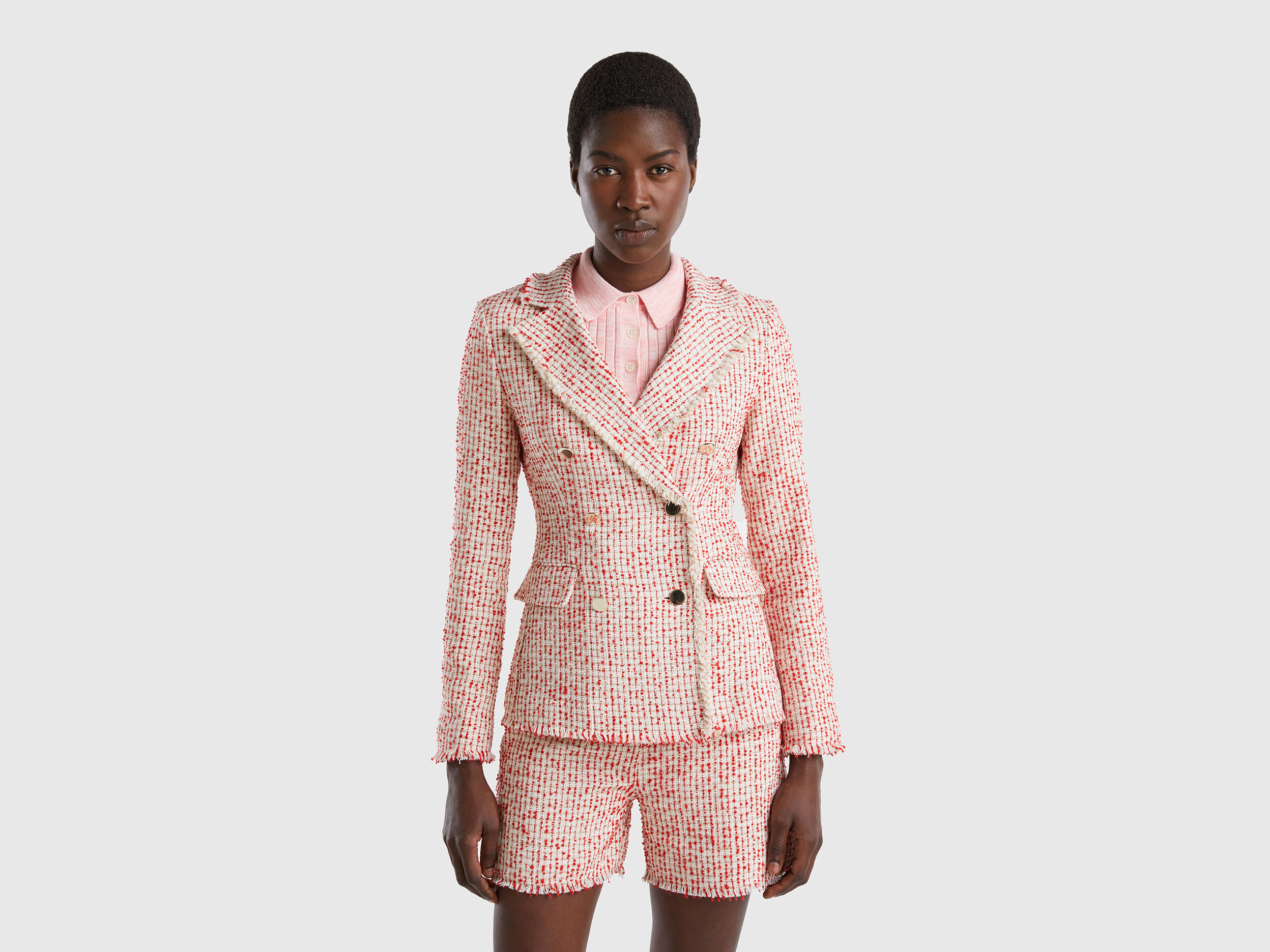Pink double breasted top jacket