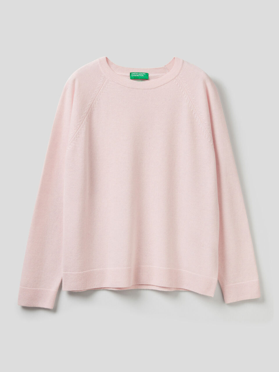 Crew neck sweater in wool and cashmere image number 1