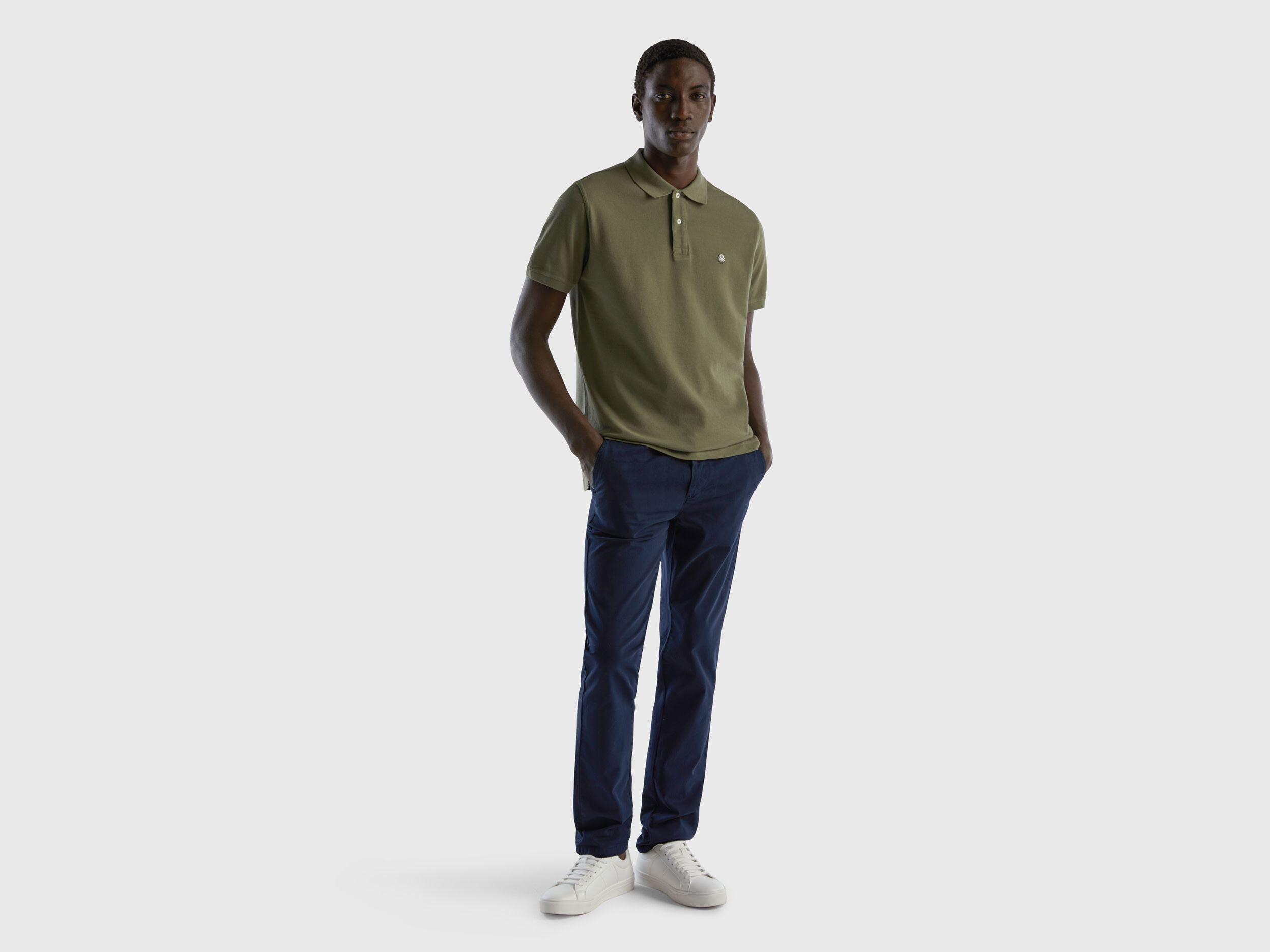 Green polo blue pants store