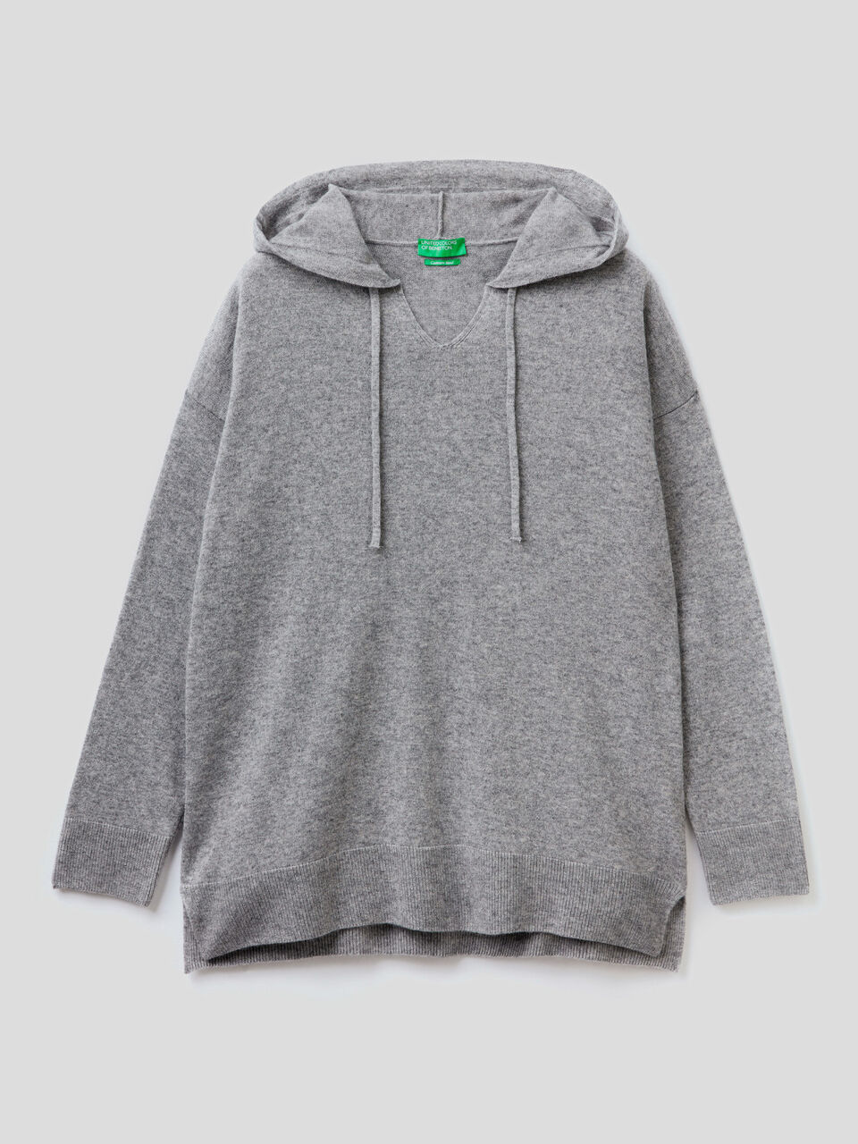 Sweater in cashmere blend with hood image number 1