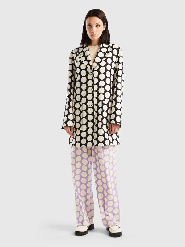 Coat with polka dot print Women