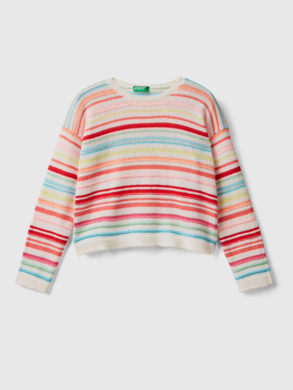 Striped sweater in cotton blend Junior Girl