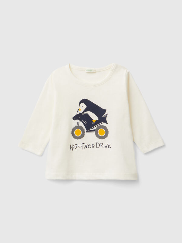Long sleeve t-shirt in warm organic cotton New Born (0-18 months)