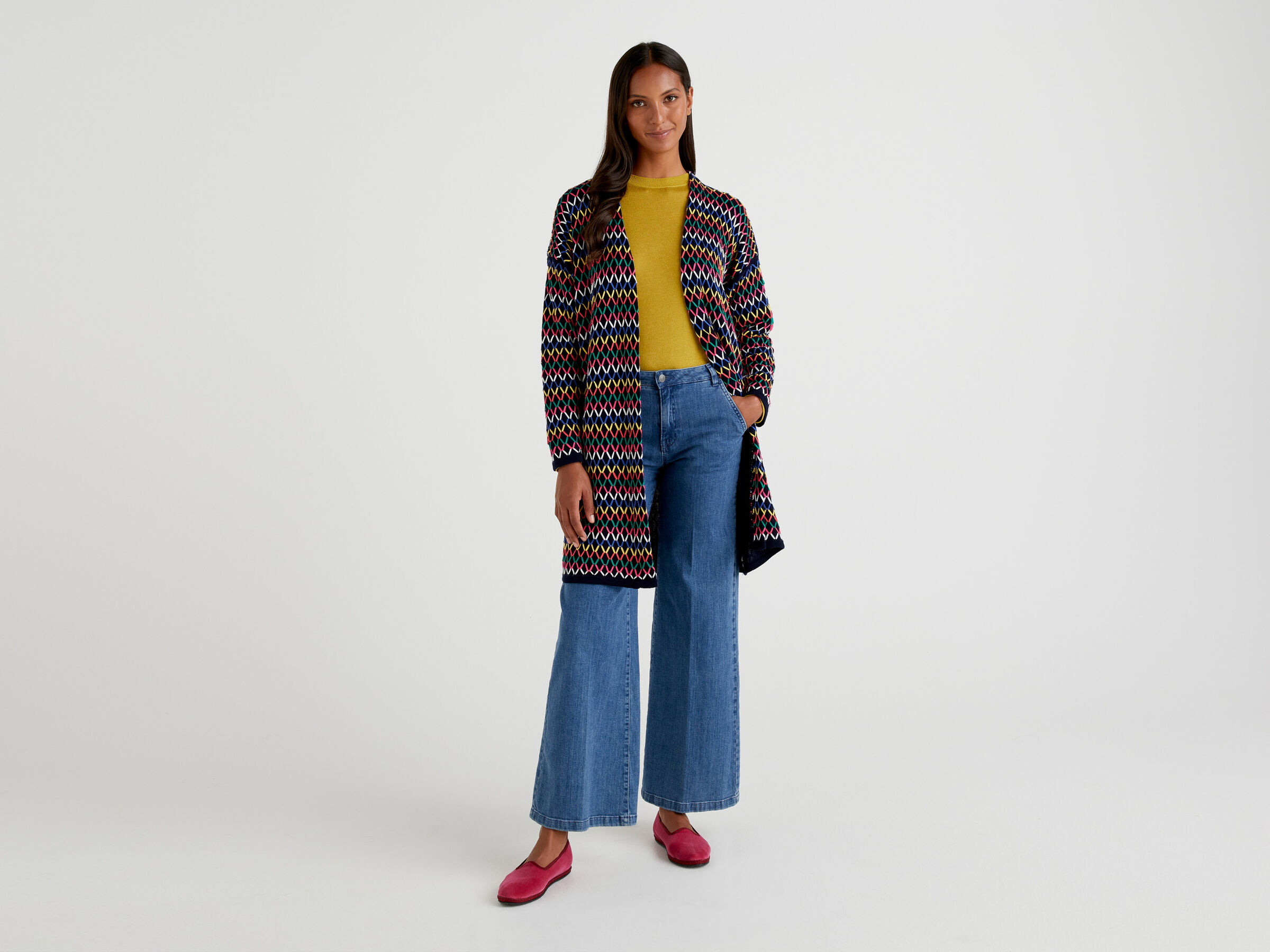 Long multicolored cardigan image number 3
