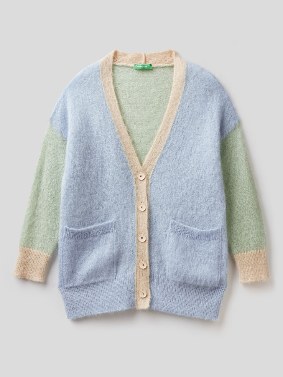 Oversized fit cardigan in mohair blend image number 1