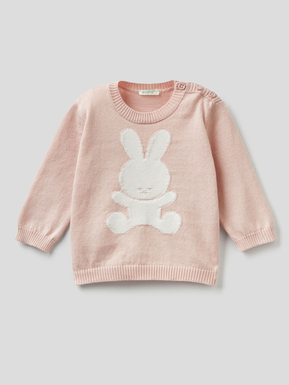 Warm cotton sweater with inlay image number 1