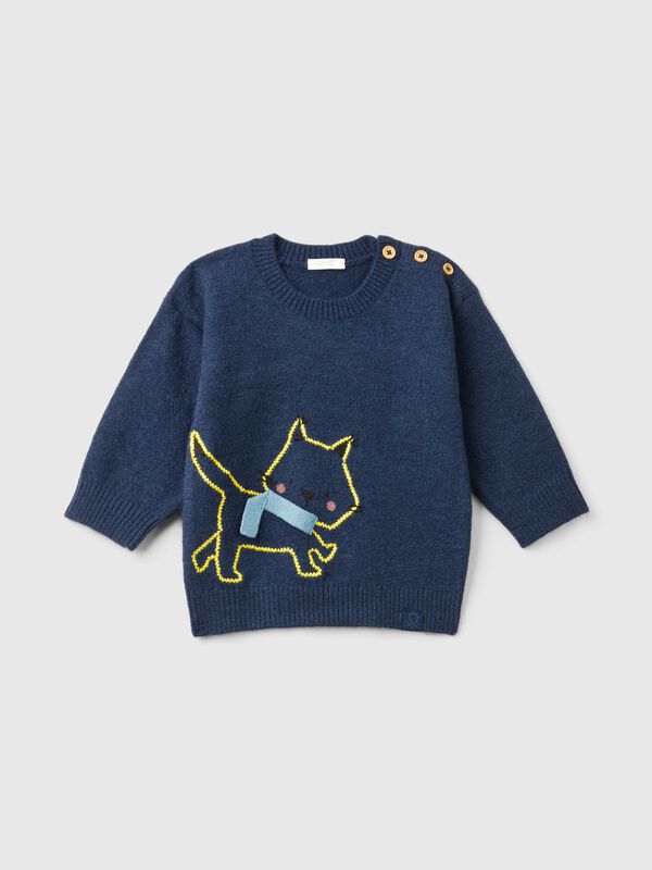 Sweater with cat embroidery New Born (0-18 months)