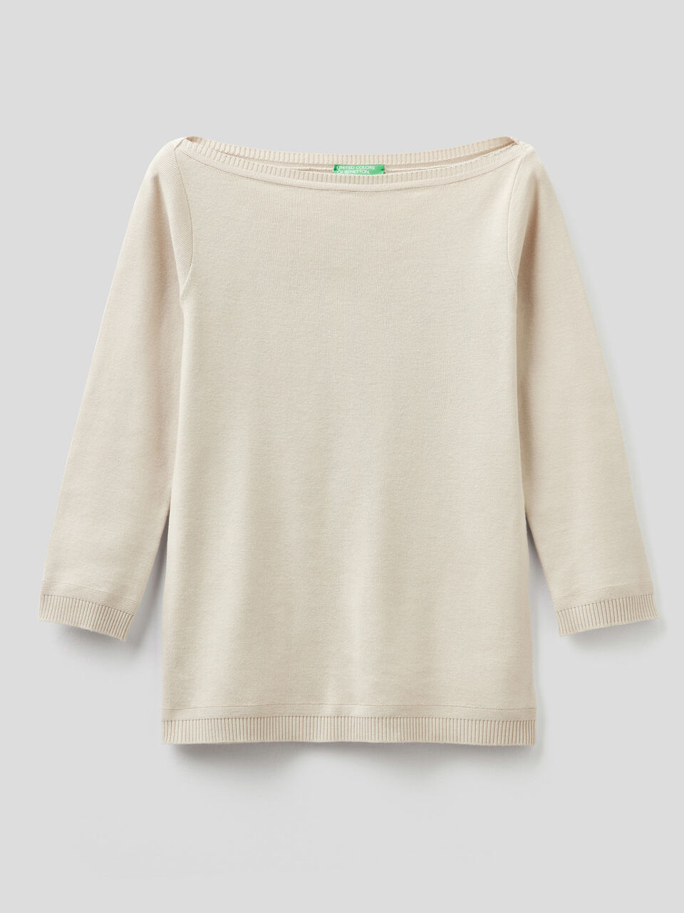 100% cotton boat neck sweater image number 1