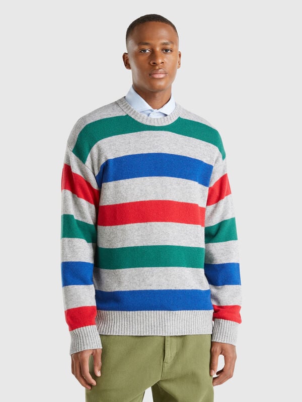 Striped sweater in wool blend Men