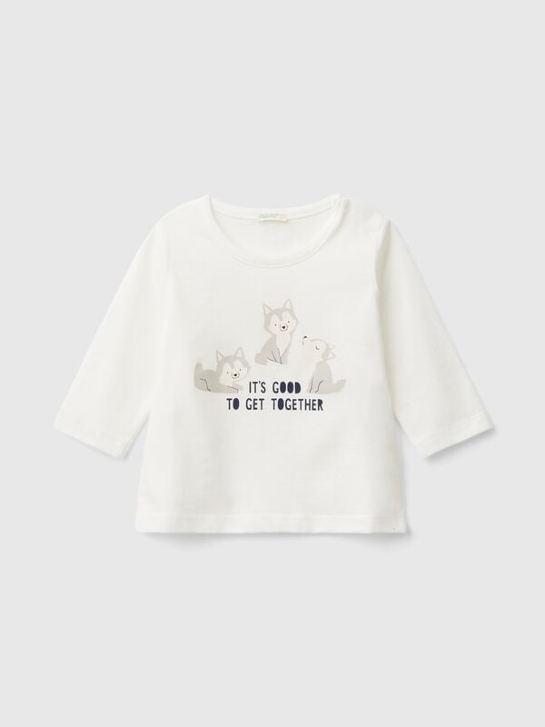 Long sleeve t-shirt in warm organic cotton New Born (0-18 months)