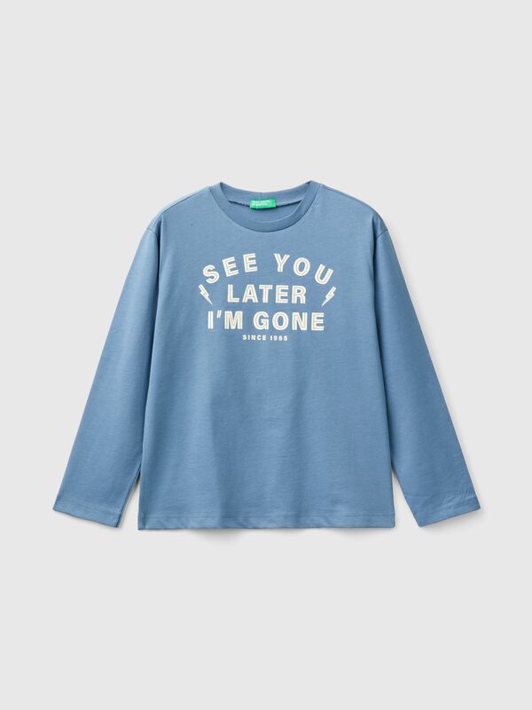 T-shirt in warm cotton with front and back print Junior Boy
