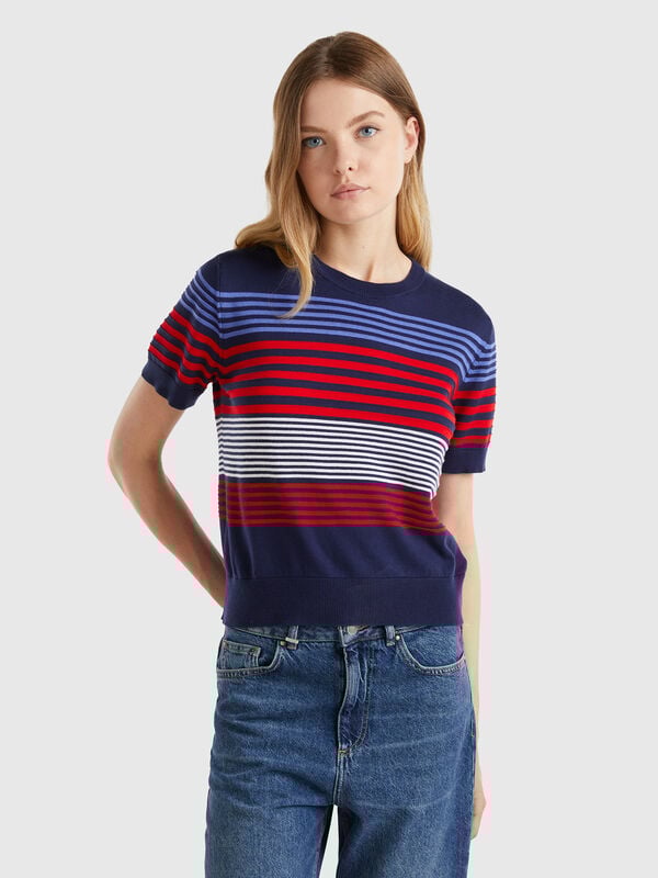 Short sleeve top with stripes Women