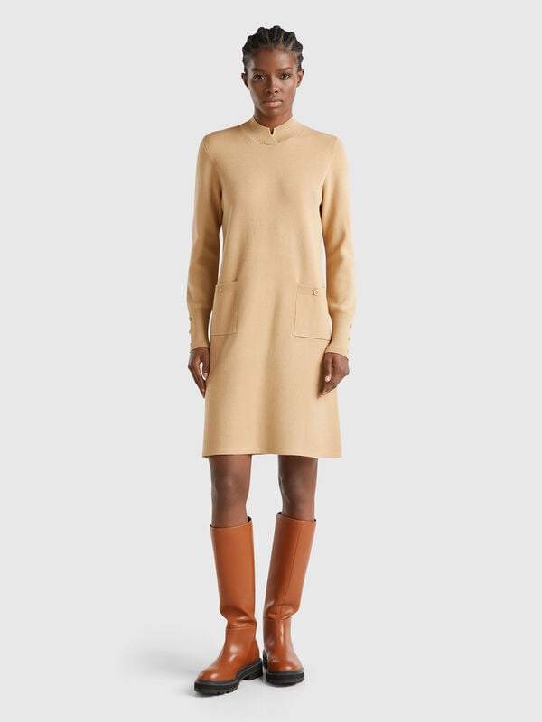 Knit turtle neck dress Women
