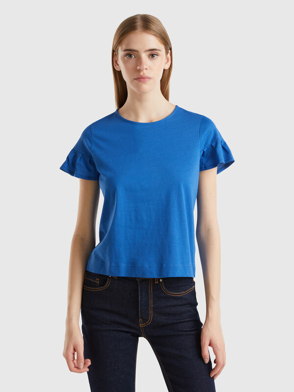 T-shirt with ruffled sleeves Women