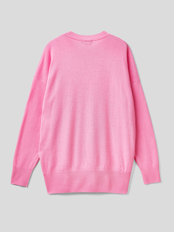 Oversized sweater with slits image number 2