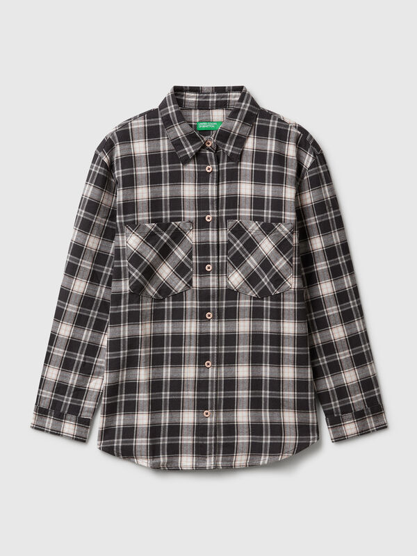 Check shirt with pockets Junior Girl