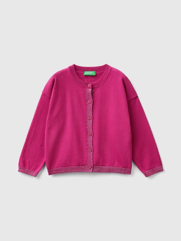 Cardigan in pure cotton lurex Junior Girl