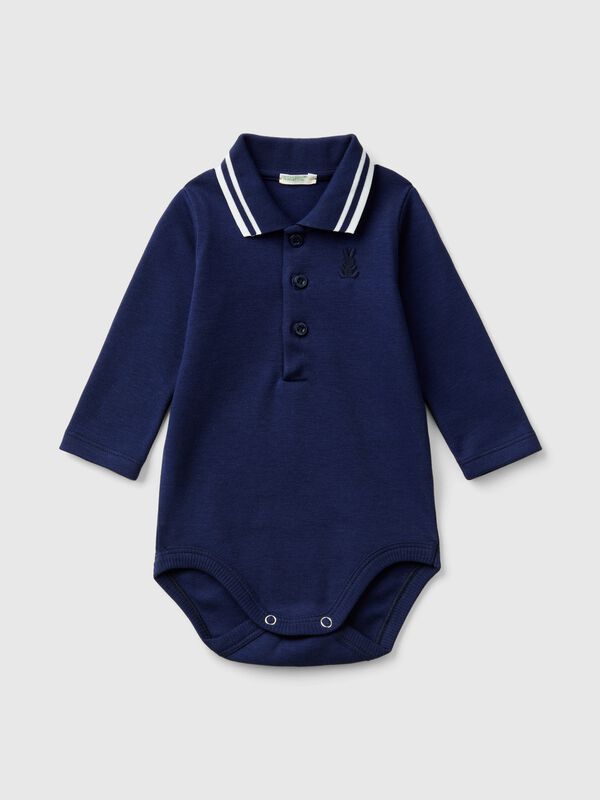 Bodysuit polo in organic cotton New Born (0-18 months)
